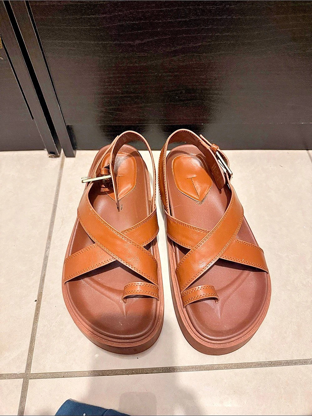 ZARA Women's Brown Strappy Sandals